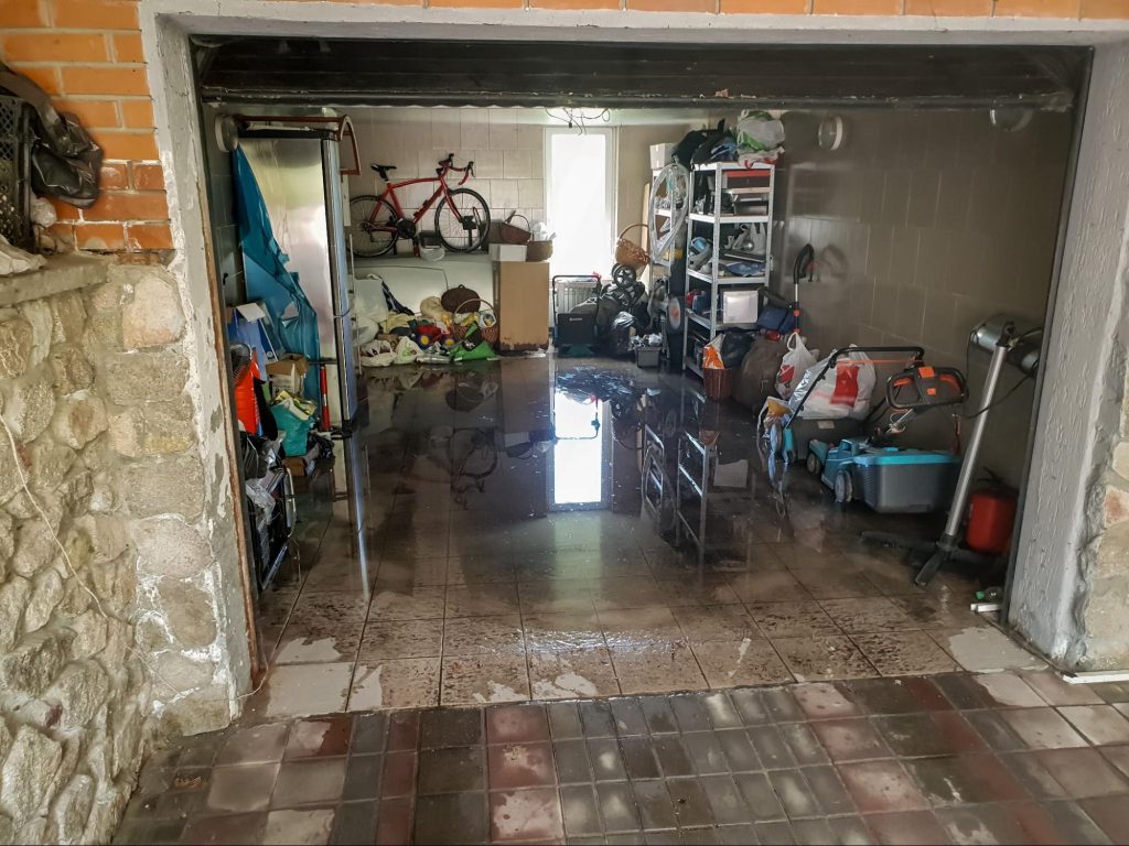 Flooding in a home.