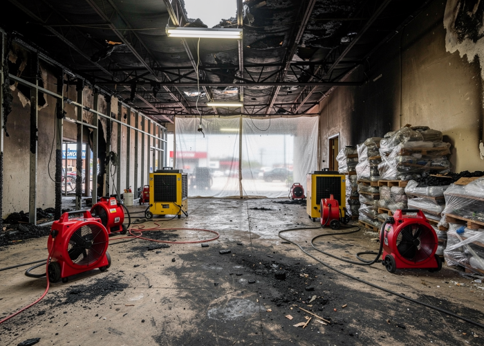 Fire and Smoke Damage Restoration in Office Building